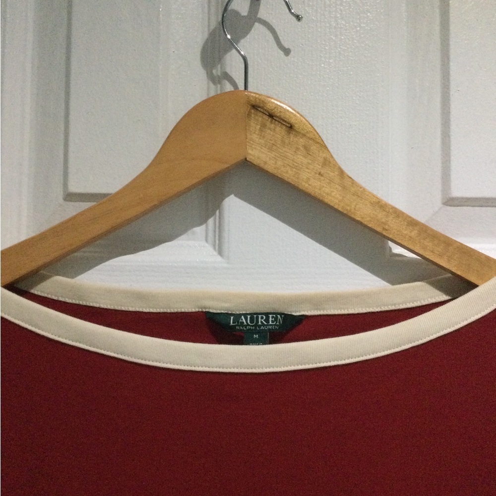 Lauren Ralph Lauren Women’s Red and Cream Long Sleeve Top - Picture 4 of 7